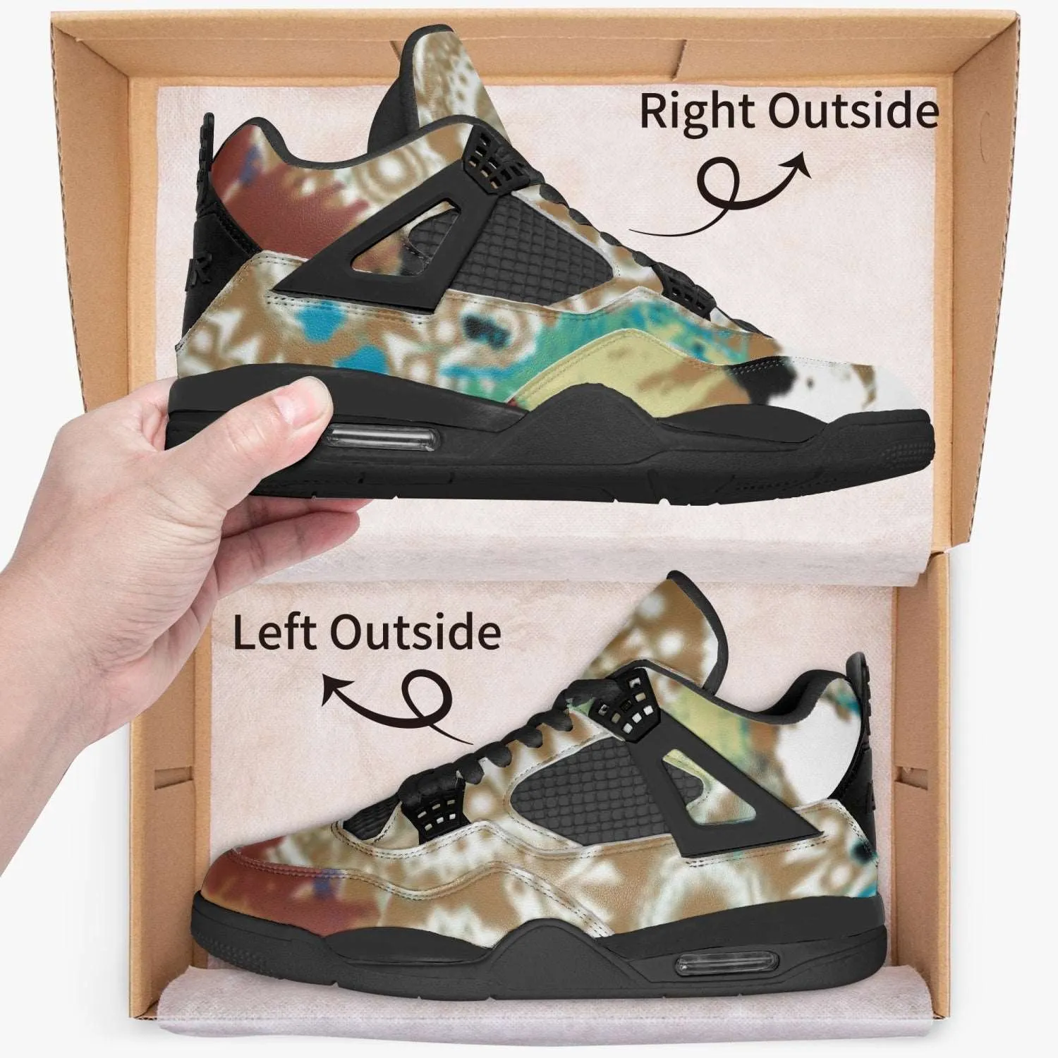 698. AJ4 Basketball Sneakers -Black Sole Critique/Off-white