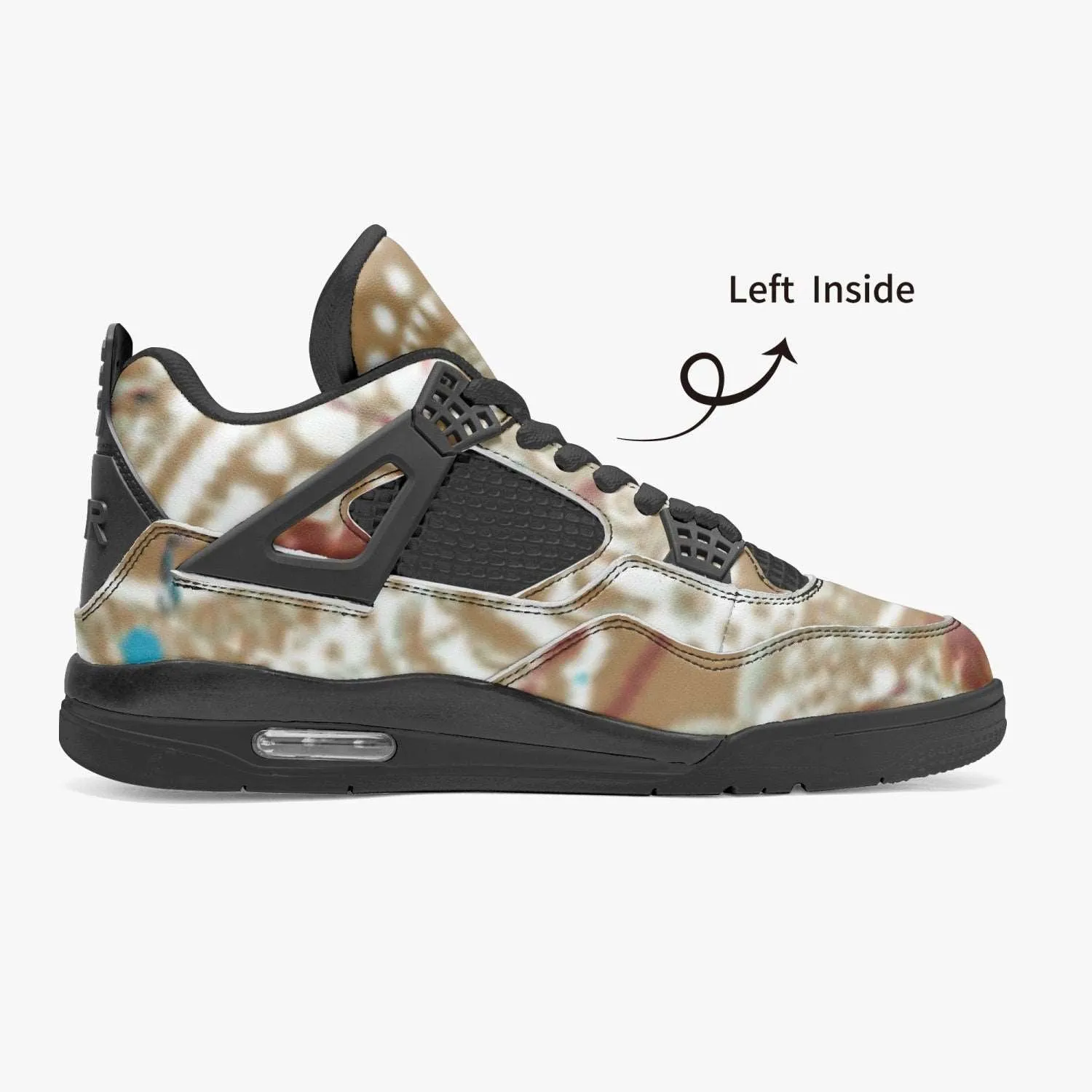 698. AJ4 Basketball Sneakers -Black Sole Critique/Off-white