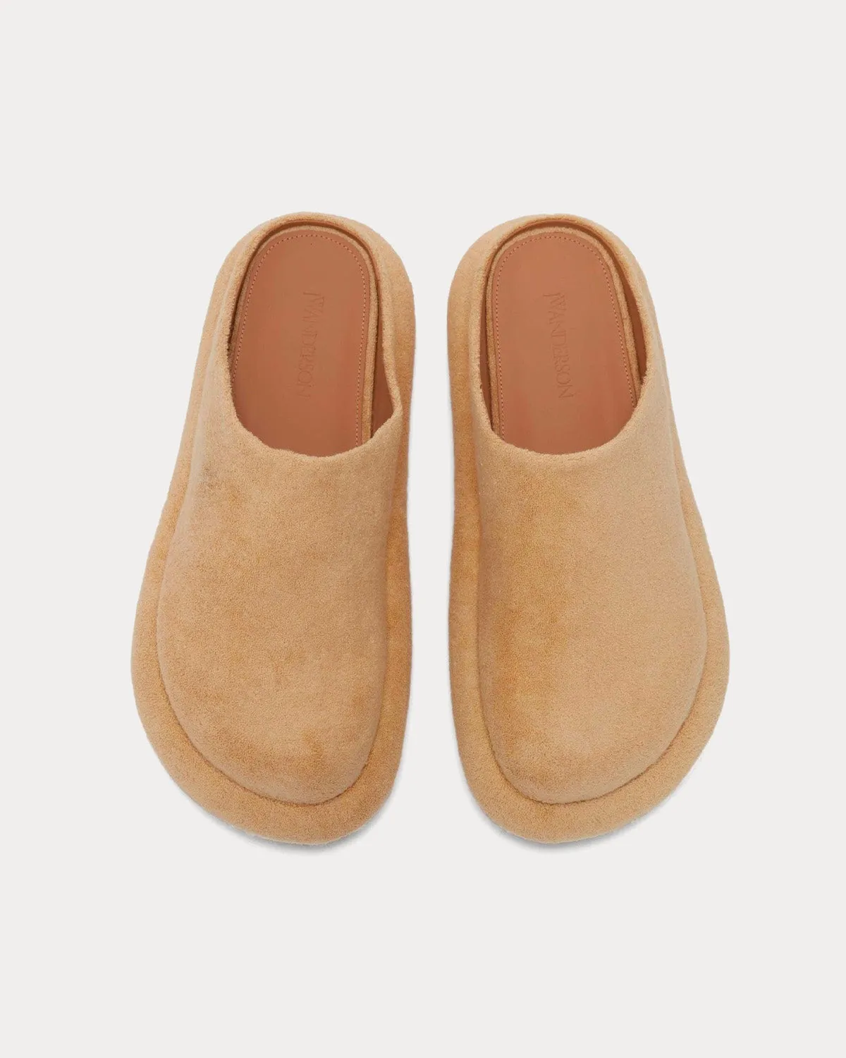 Bumper-Tube Platform Loafers Beige Slip Ons