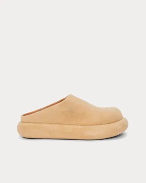 Bumper-Tube Platform Loafers Beige Slip Ons