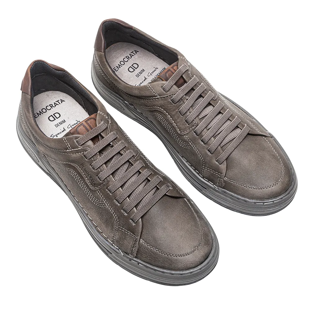 Democrata Volp Smoke/Tobacco Leather Slip-On (Men's)