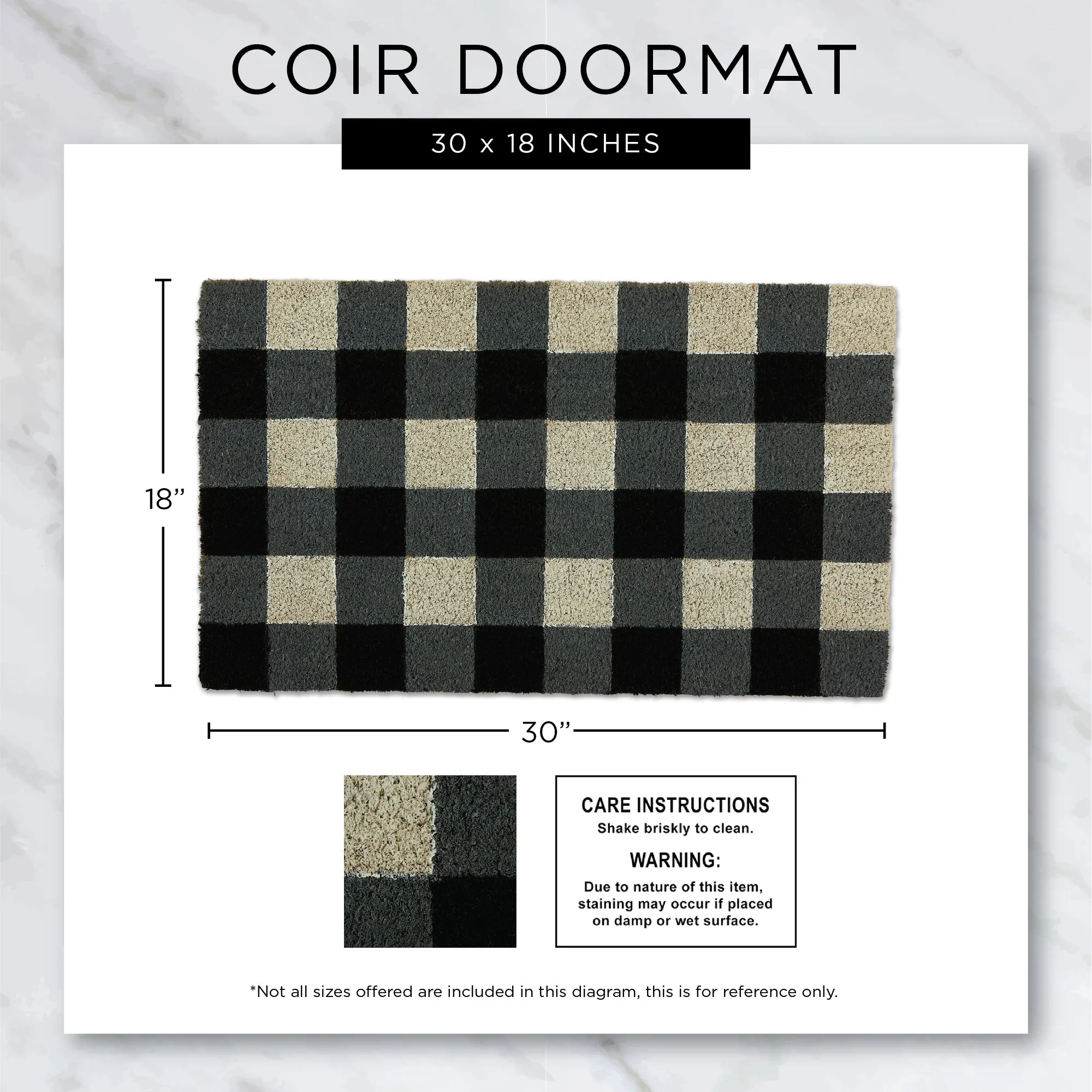 Gray & White Buffalo Check Doormat
