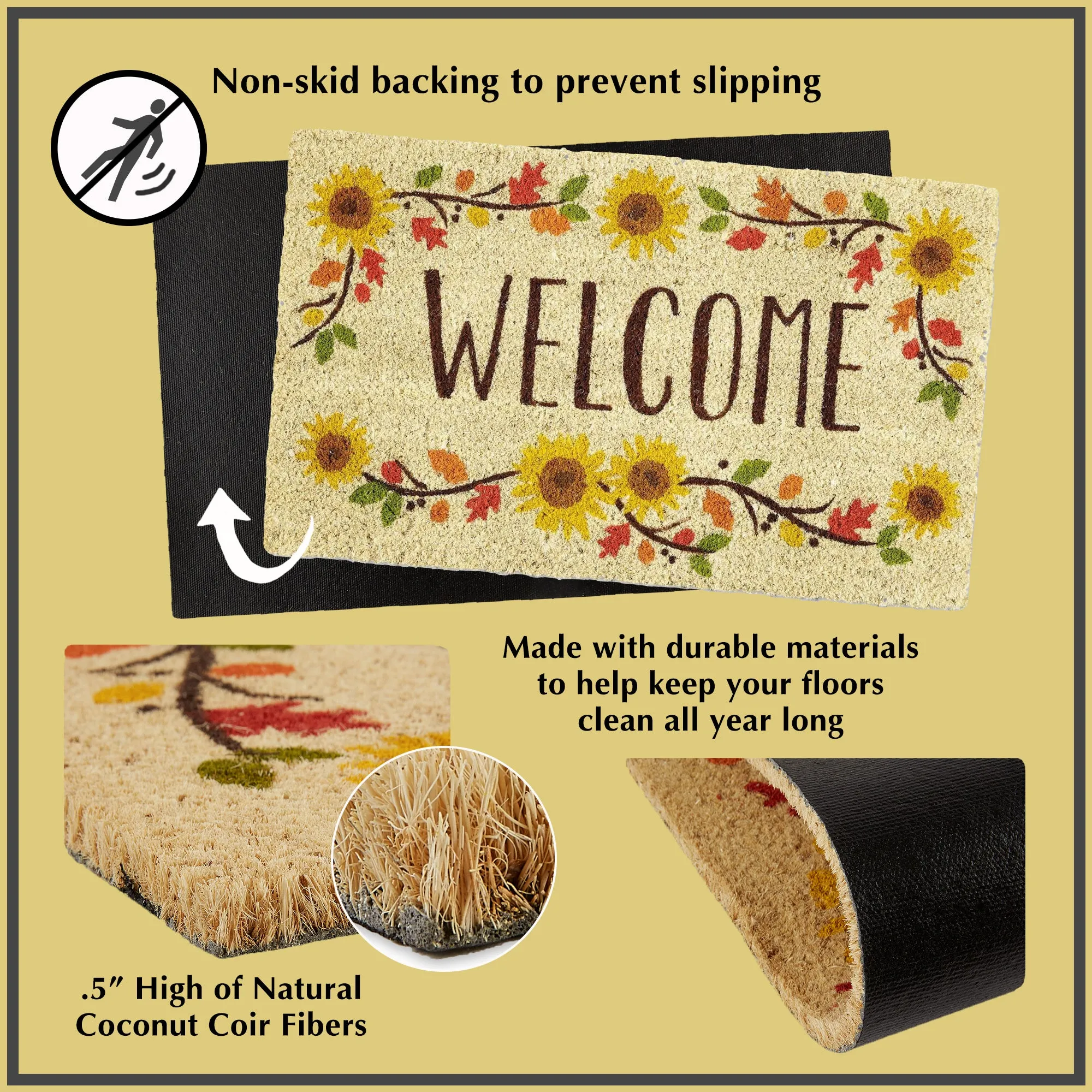 Gray & White Buffalo Check Doormat