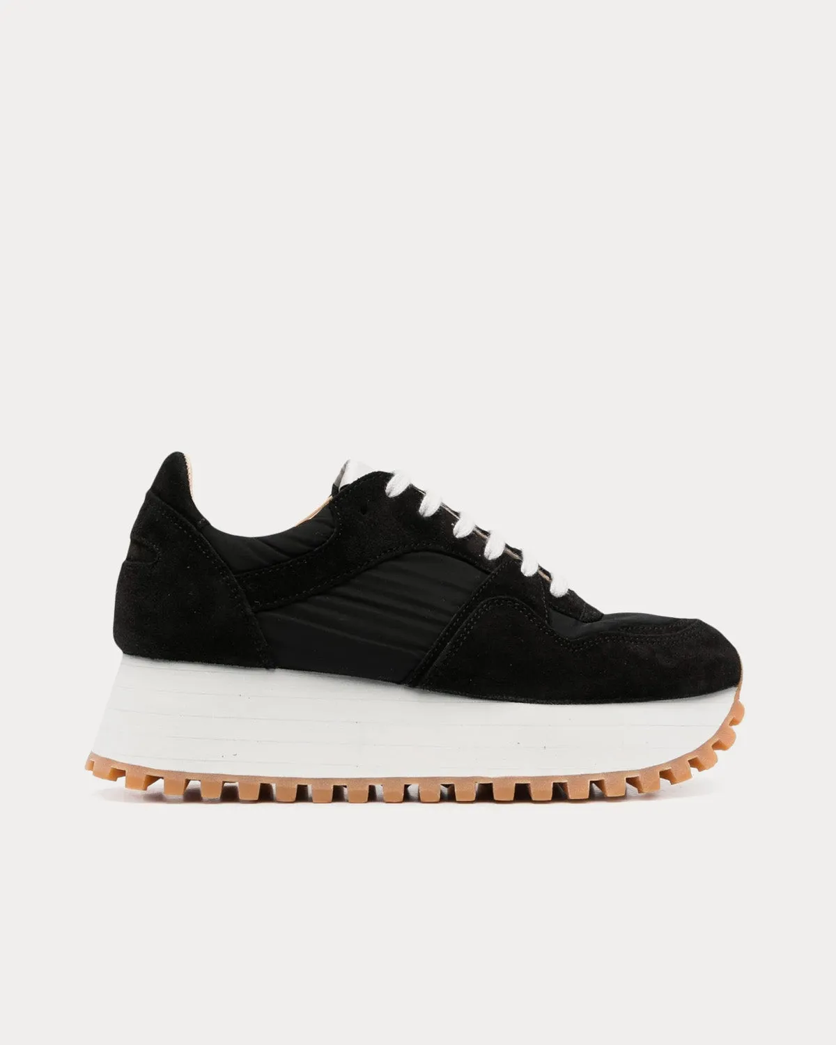 Marathon Suede Platform Black Low Top Sneakers