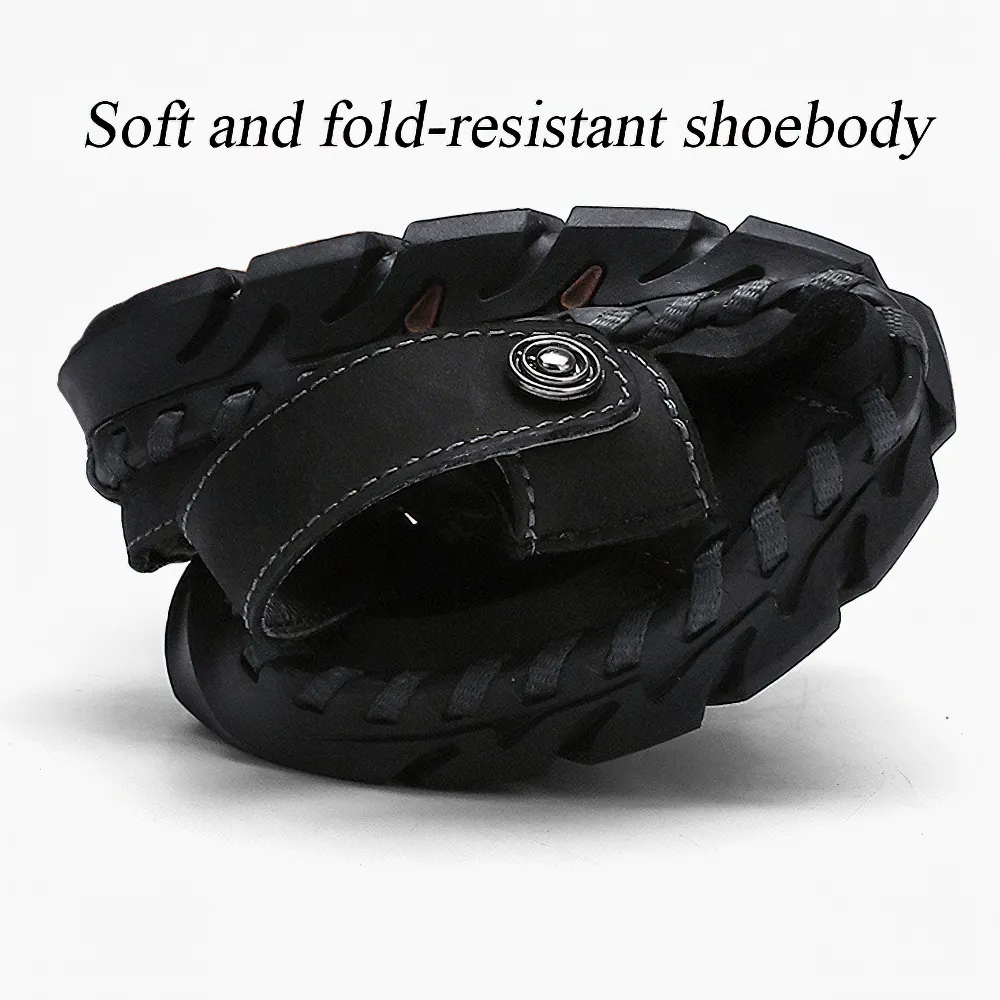 Men's Genuine Leather Sandals / Beach Slippers / Summer Outdoor Soft Shoes