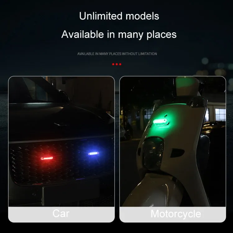 Motorcycle Electric Car Anti-Rear Collision Solar Strobe Warning Light, Specification: Bright Colorful Light
