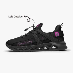 Officially Sexy Bubble Gum Pink Creepy Boy Collection Black Unisex Mesh Running Shoes