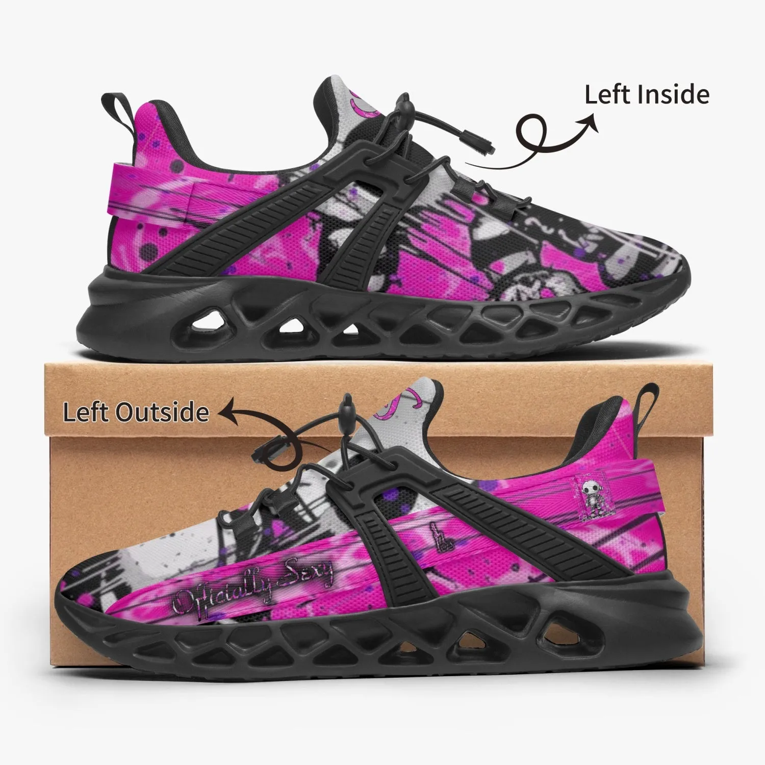 Officially Sexy Bubble Gum Pink Creepy Boy Collection Unisex Mesh Running Shoes
