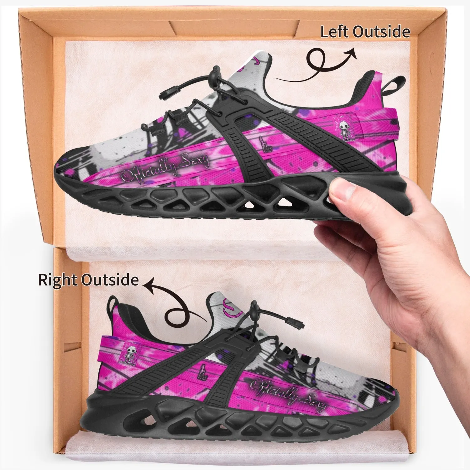 Officially Sexy Bubble Gum Pink Creepy Boy Collection Unisex Mesh Running Shoes