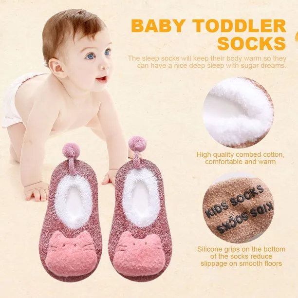 Pair Of Non-Slip Newborn Baby Cartoon Ankle Shoes My-352 Pink