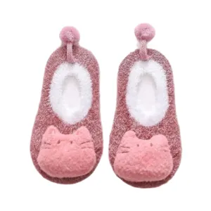 Pair Of Non-Slip Newborn Baby Cartoon Ankle Shoes My-352 Pink