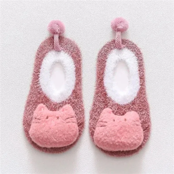 Pair Of Non-Slip Newborn Baby Cartoon Ankle Shoes My-352 Pink