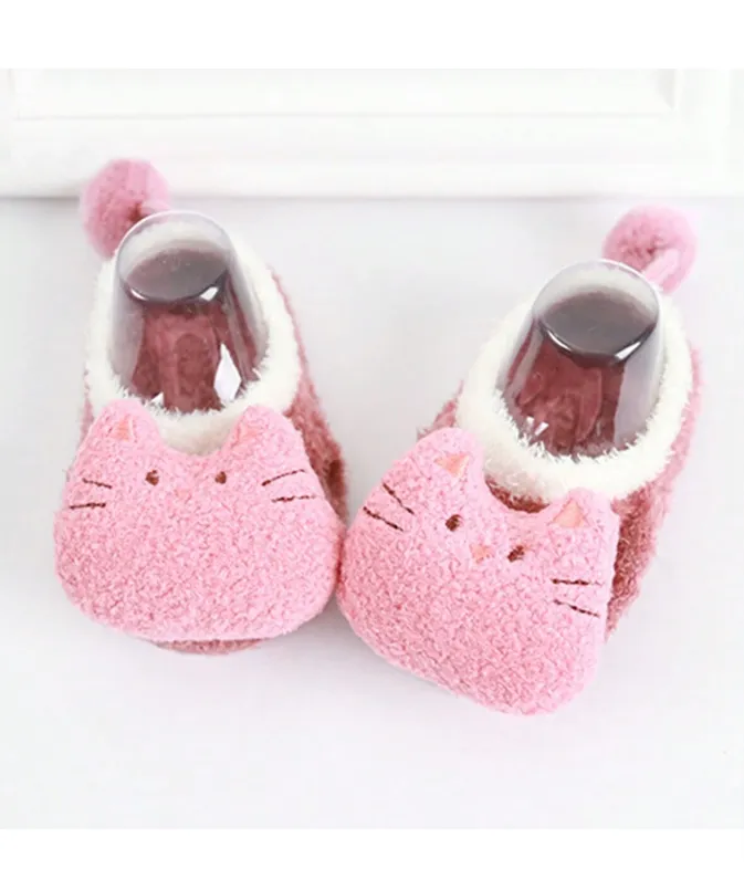 Pair Of Non-Slip Newborn Baby Cartoon Ankle Shoes My-352 Pink