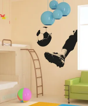 Vinyl Wall Decal Sticker Kicking Soccer Ball #5077