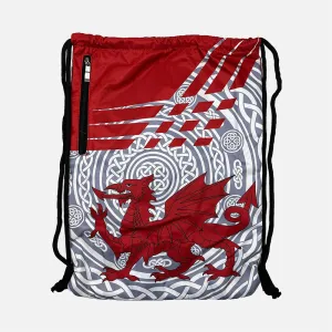 Wales Cymru Drawstring Bag | Unisex Sports String Backpack | Gym Sack for School Travel Beach Swimming Holidays Climbing Hiking Kids Adults Men Women