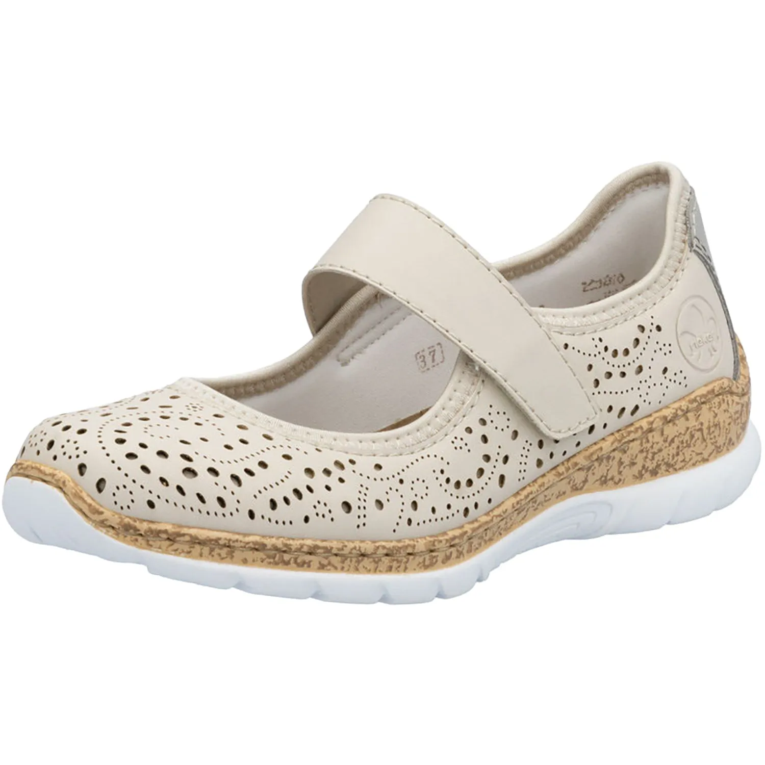 Women's Rieker N4299-60 Perle/Cement/Cream Synthetic Stretch Nubuck